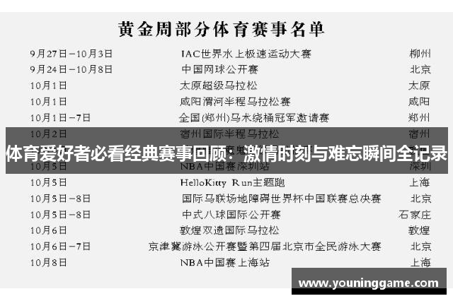 体育爱好者必看经典赛事回顾：激情时刻与难忘瞬间全记录